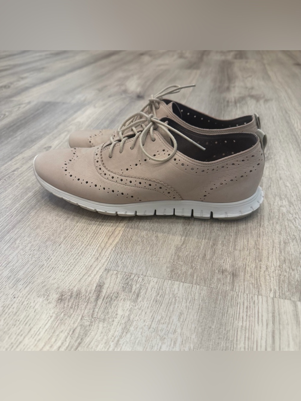 Cole Haan ZeroGrand Wingtip Oxford Sneakers Nude Blush Size 7